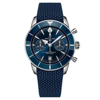 Breitling Superocean Heritage B01 Chronograph 42mm Montre Homme Caoutchouc Bleu AB0156161C1S1