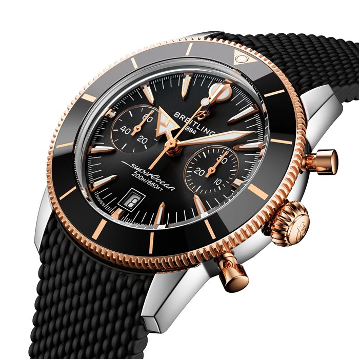 Breitling Superocean Heritage B01 Chronograph 42mm Montre Homme Caoutchouc Noir UB0156H11B1S1 – Image 3