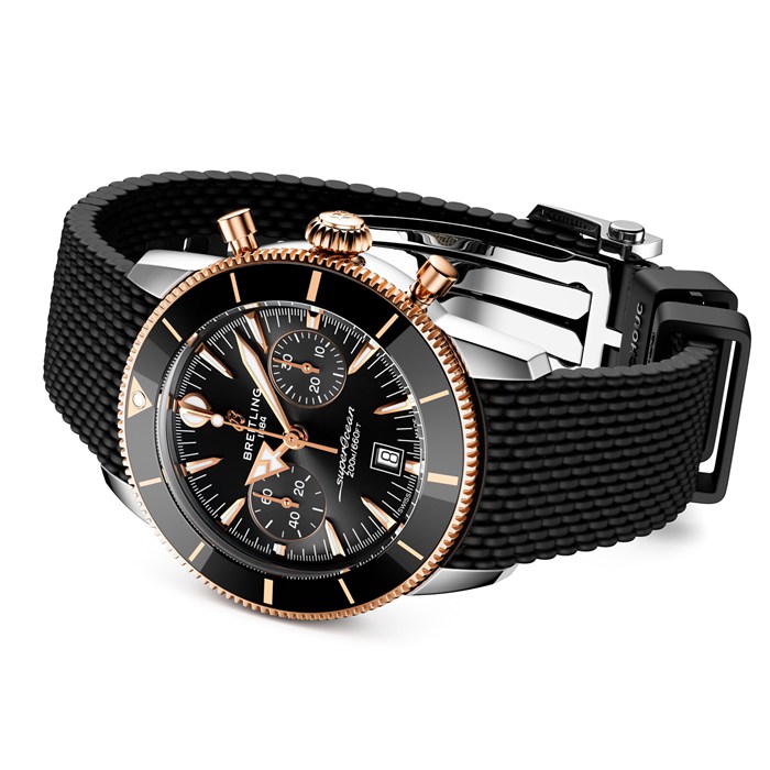 Breitling Superocean Heritage B01 Chronograph 42mm Montre Homme Caoutchouc Noir UB0156H11B1S1 – Image 4