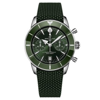 Breitling Superocean Heritage B01 Chronograph 42mm Montre Homme Caoutchouc Vert AB0156361L1S1