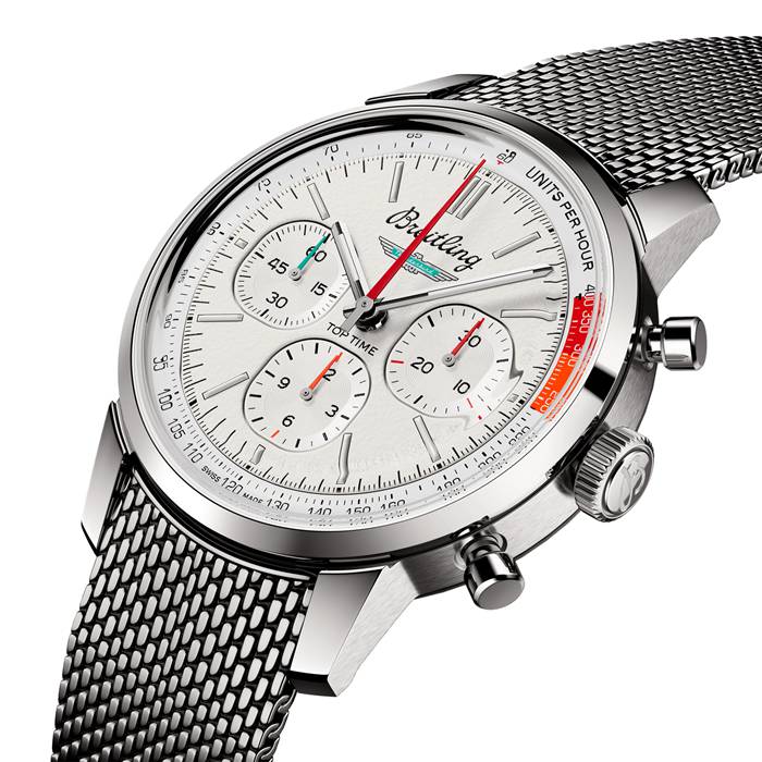 Breitling Top Time B01 Classic Cars Ford Thunderbird 41mm Montre Hommes Bracelet Maille AB01766A1A1A1 – Image 2