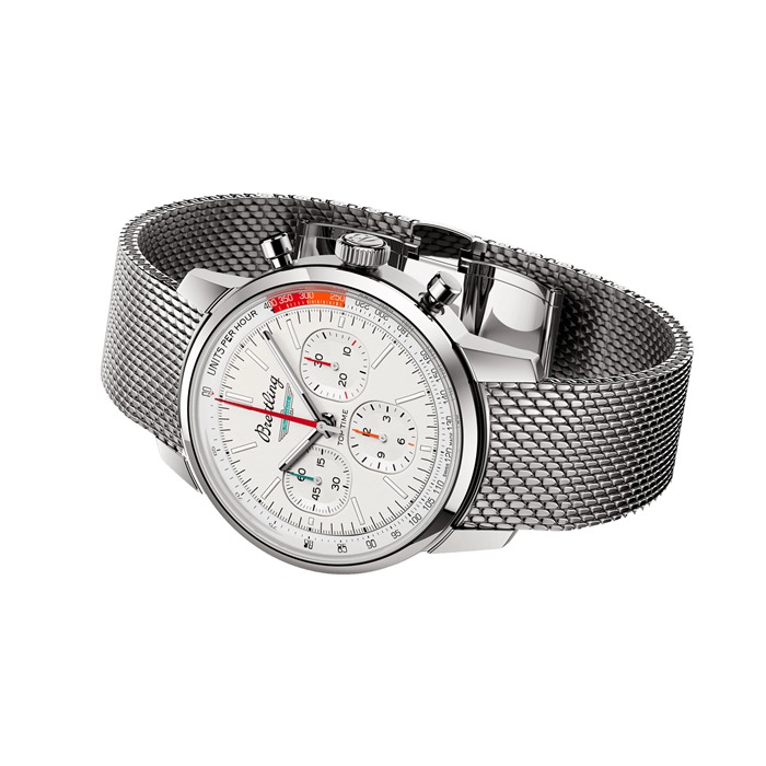 Breitling Top Time B01 Classic Cars Ford Thunderbird 41mm Montre Hommes Bracelet Maille AB01766A1A1A1 – Image 3