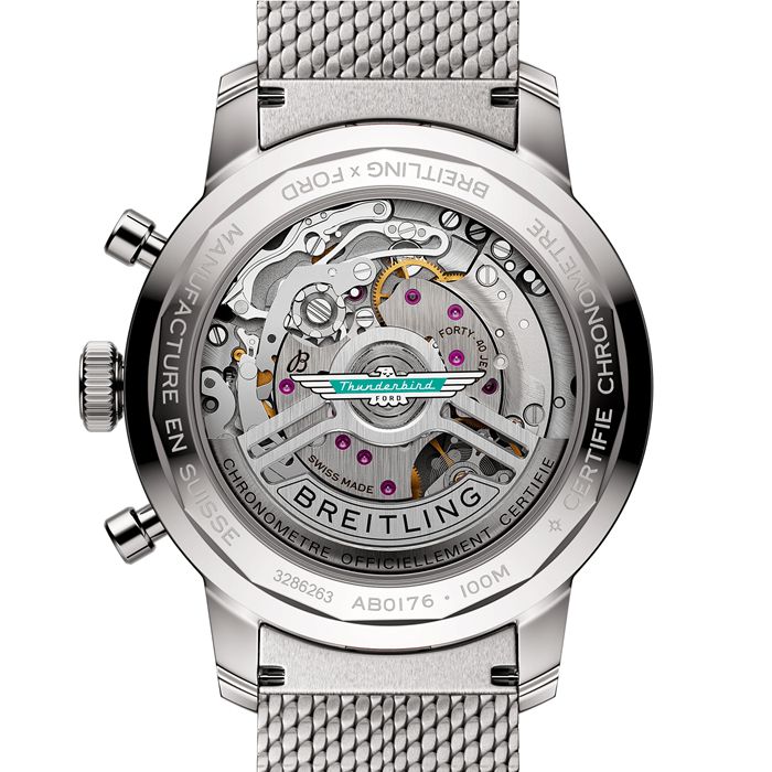 Breitling Top Time B01 Classic Cars Ford Thunderbird 41mm Montre Hommes Bracelet Maille AB01766A1A1A1 – Image 4