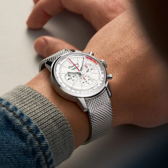 Breitling Top Time B01 Classic Cars Ford Thunderbird 41mm Montre Hommes Bracelet Maille AB01766A1A1A1 – Image 5