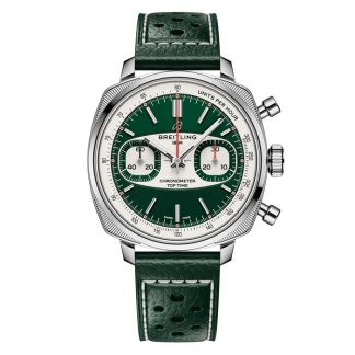 Breitling Top Time B01 Racing 38mm Montre Hommes Cuir Vert AB01771A1L1X1