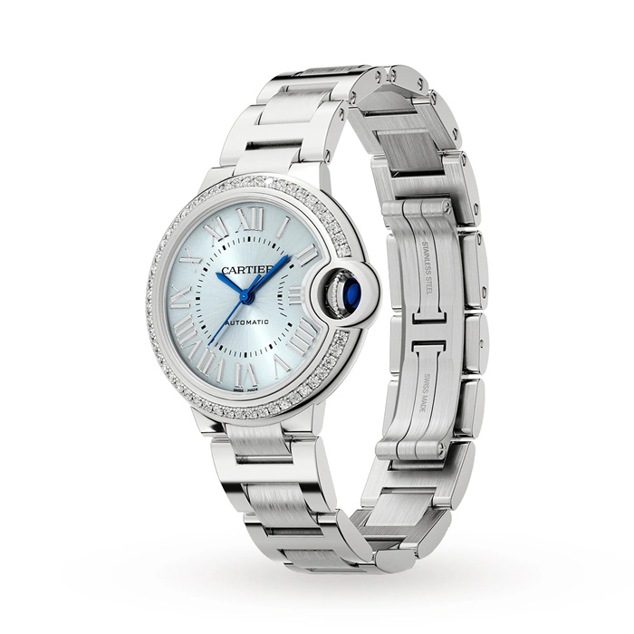 Cartier Montre Ballon Bleu De Cartier 33mm Mouvement Automatique Acier Diamants W4BB0028 – Image 2