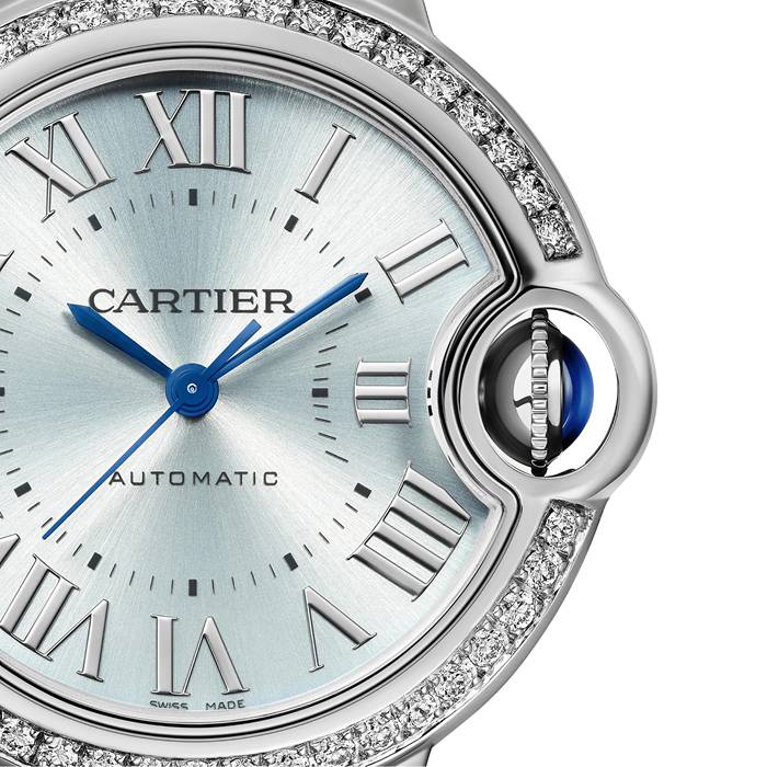 Cartier Montre Ballon Bleu De Cartier 33mm Mouvement Automatique Acier Diamants W4BB0028 – Image 5
