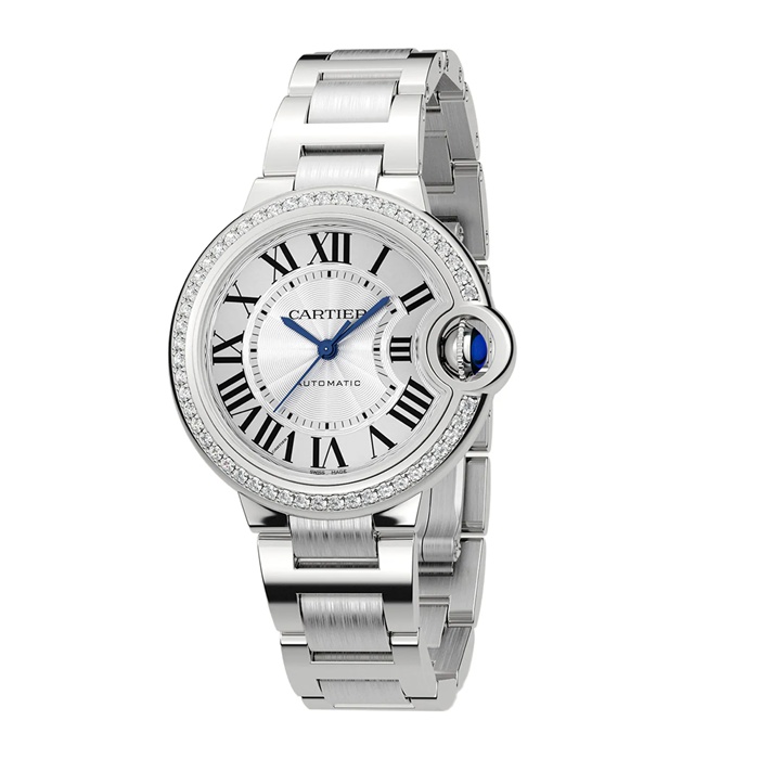 Cartier Montre Ballon Bleu De Cartier 33mm Mouvement Mécanique Avec Remontage Automatique Acier Diamants W4BB0023 – Image 2