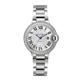 Cartier Montre Ballon Bleu De Cartier 33mm Mouvement Mécanique Avec Remontage Automatique Acier Diamants W4BB0023