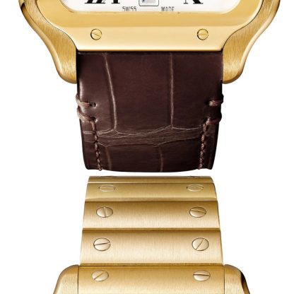 Cartier Santos De Cartier Montre Grand Modèle Mouvement Automatique Or Jaune Bracelets métal et cuir interchangeables WGSA0029 – Image 2