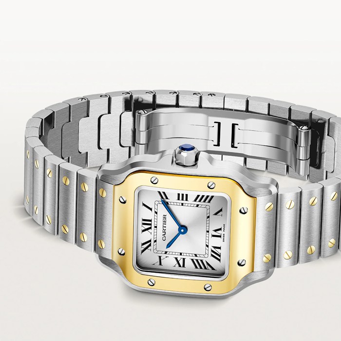 Cartier Santos De Cartier Petit Modèle Quartz Or Jaune Acier W2SA0033 – Image 5