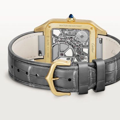 Cartier Santos-Dumont Montre Squelette Micro-Rotor Grand Modèle Mouvement Automatique Mécanique Boîtier Or Jaune 18K WHSA0043 – Image 4