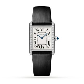 Cartier Tank Must Watch Grand Modèle Mouvement Quartz Acier Diamants W4TA0030