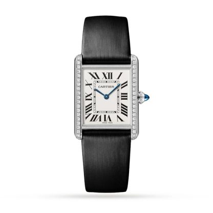 Cartier Tank Must Watch Grand Modèle Mouvement Quartz Acier Diamants W4TA0030