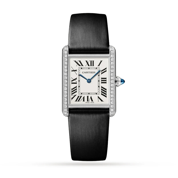 Cartier Tank Must Watch Grand Modèle Mouvement Quartz Acier Diamants W4TA0030