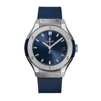 Hublot Classic Fusion Titanium Blue 33mm Ladies Watch 581.NX.7170.RX
