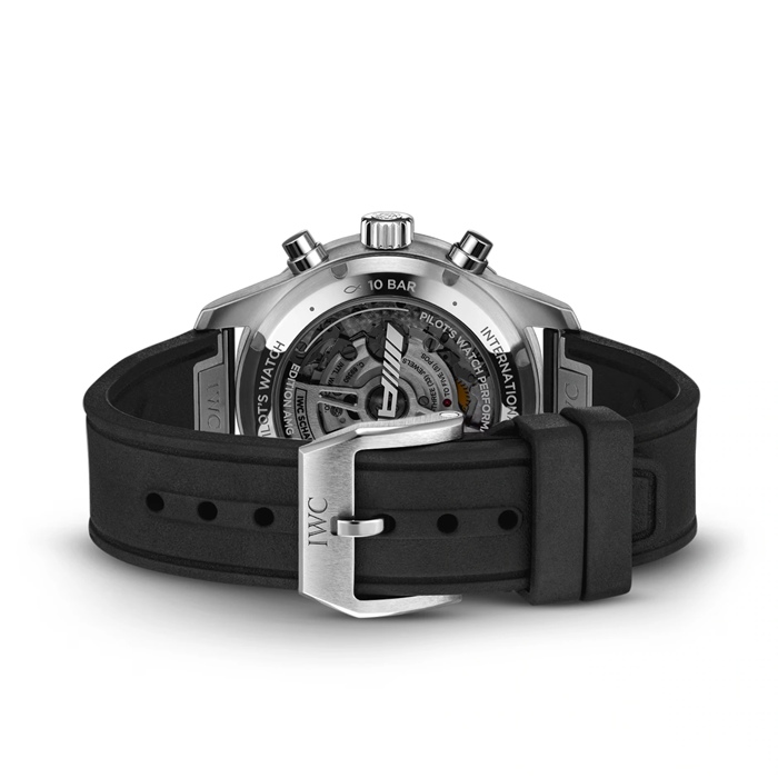 IWC Pilot Performance Chronograph 41mm AMG Mens Watch Black Rubber IW388305 – Image 4
