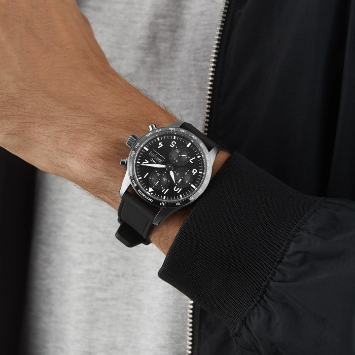 IWC Pilot Performance Chronograph 41mm AMG Mens Watch Black Rubber IW388305 – Image 5