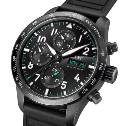 IWC Pilot Performance Chronograph 41mm Mercedes AMG Petronas Formula OneTM Team Montre Hommes Caoutchouc Noir IW388306 – Image 3