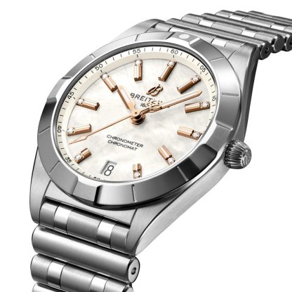 Montre Breitling Chronomat 32 en acier inoxydable nacre A77310101A4A1 – Image 2