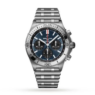 Montre Breitling Chronomat B01 42 en acier inoxydable bleu AB0134101C1A1