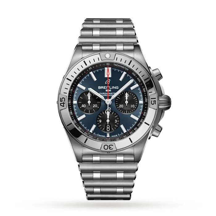Montre Breitling Chronomat B01 42 en acier inoxydable bleu AB0134101C1A1