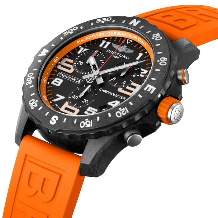 Montre Breitling Endurance Pro 44mm Orange Rubber Strap X82310A51B1S1 – Image 2