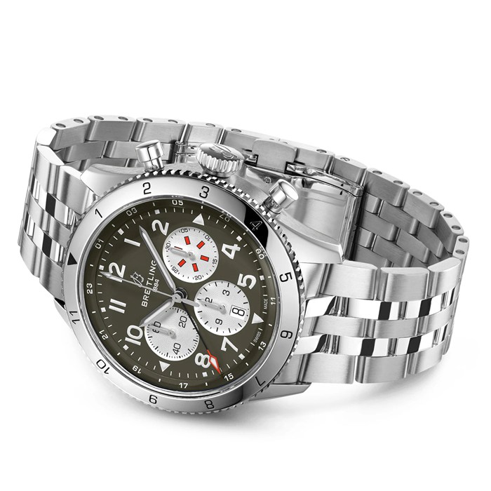 Montre Breitling Super AVI B04 Chronograph GMT 46 Curtiss Warhawk AB04452A1L1A1 – Image 3