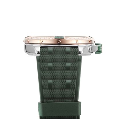 Montre Breitling Super Chronomat Automatic 38 Acier inoxydable vert et bracelet caoutchouc or rose 18ct U17356531L1S1 – Image 5