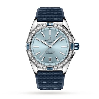 Montre Breitling Super Chronomat Automatic 38 Blue Rubber Strap A17356531C1S1