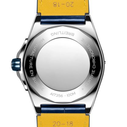 Montre Breitling Super Chronomat Automatic 38 Montre à bracelet cuir bleu A17356531C1P1 – Image 2