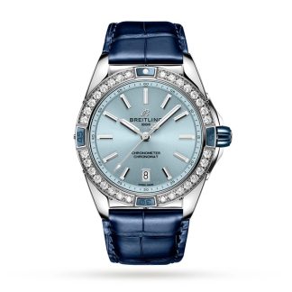 Montre Breitling Super Chronomat Automatic 38 Montre à bracelet cuir bleu A17356531C1P1