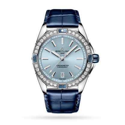 Montre Breitling Super Chronomat Automatic 38 Montre à bracelet cuir bleu A17356531C1P1