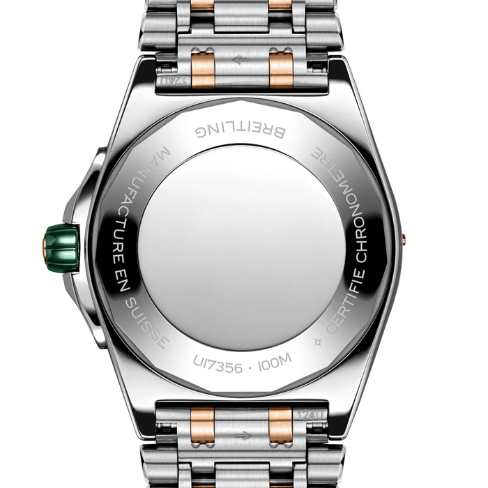 Montre Breitling Super Chronomat Automatic 38 vert en acier inoxydable et or rose 18ct U17356531L1U1 – Image 2