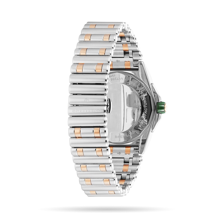 Montre Breitling Super Chronomat Automatic 38 vert en acier inoxydable et or rose 18ct U17356531L1U1 – Image 4