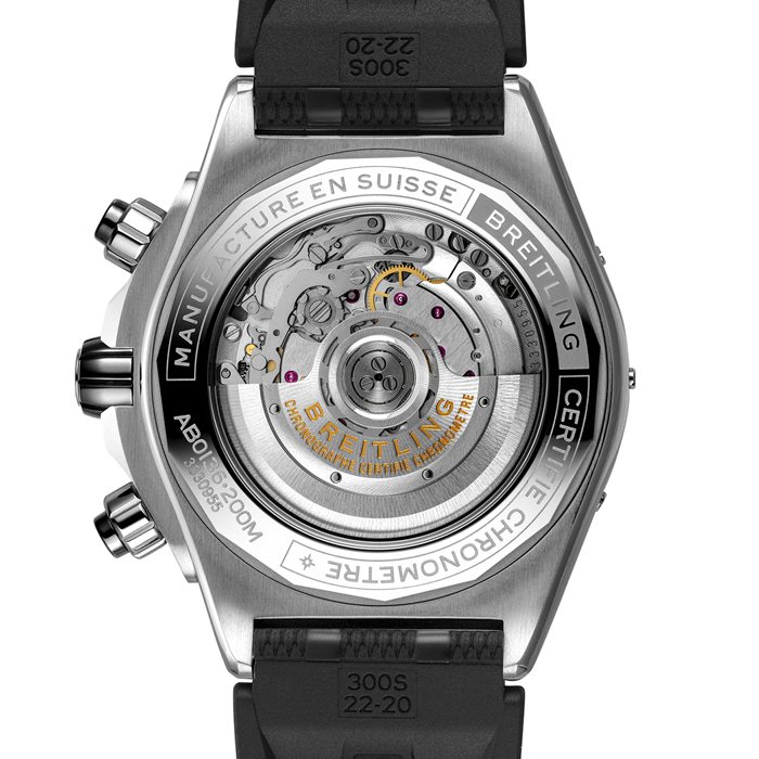 Montre Breitling Super Chronomat B01 44 Acier inoxydable bracelet caoutchouc AB0136251B1S1 – Image 2