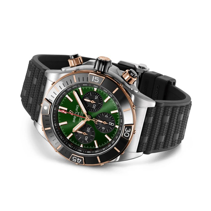 Montre Breitling Super Chronomat B01 44 en acier inoxydable et or rouge 18k - bracelet caoutchouc UB0136251L1S1 – Image 3