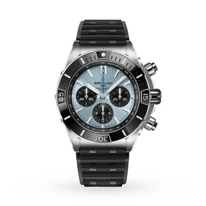Montre Breitling Super Chronomat B01 44 en acier inoxydable et platine bleu glacier PB0136251C1S1