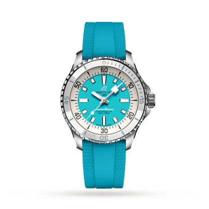 Montre Breitling Superocean Automatic 36 Acier inoxydable Caoutchouc turquoise A17377211C1S1