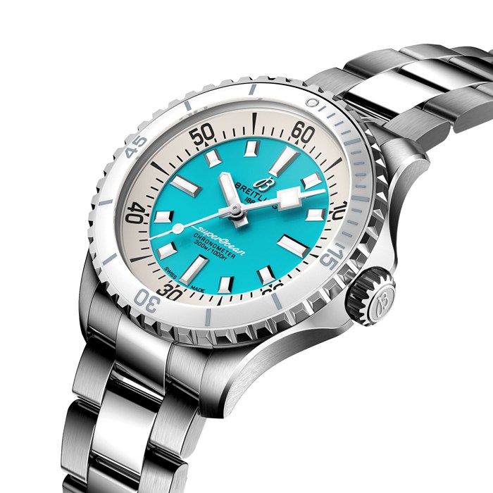 Montre Breitling Superocean Automatic 36 Acier inoxydable Turquoise A17377211C1A1 – Image 3