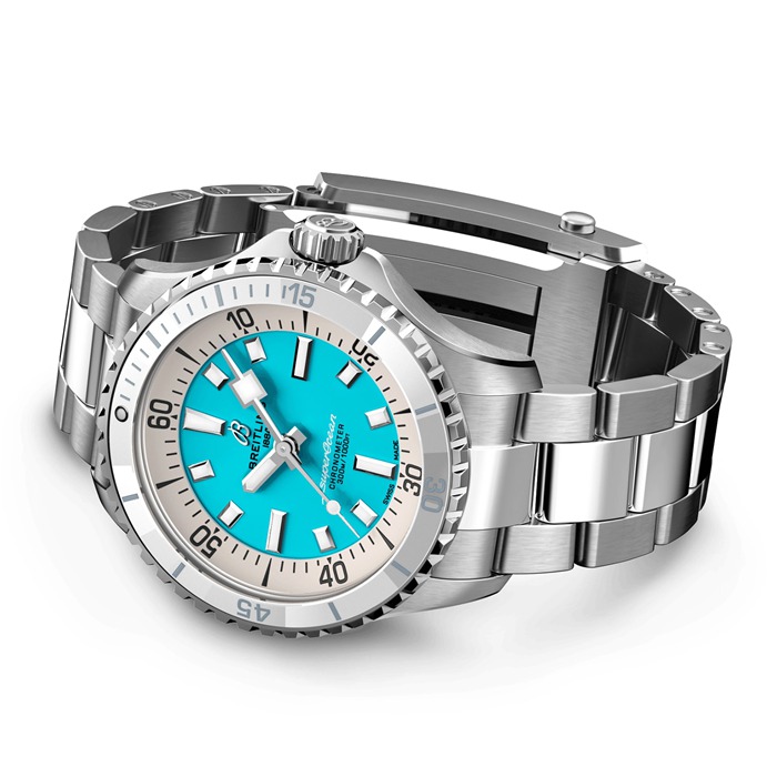 Montre Breitling Superocean Automatic 36 Acier inoxydable Turquoise A17377211C1A1 – Image 4