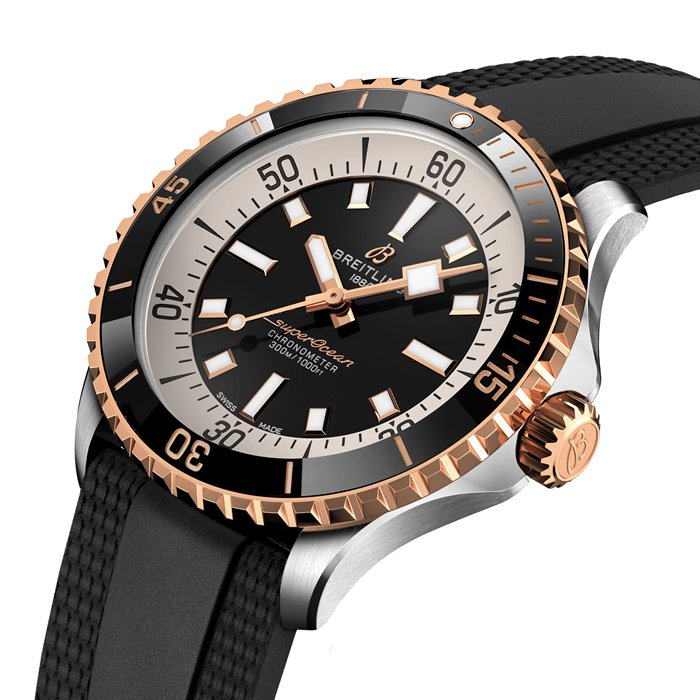 Montre Breitling Superocean Automatic 42 en acier inoxydable et or rouge 18k U17375211B1S1 – Image 2