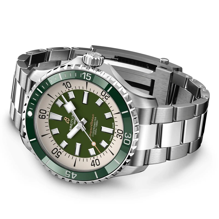 Montre Breitling Superocean Automatic 44 Acier inoxydable vert A17376A31L1A1 – Image 4