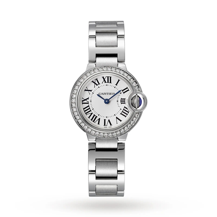 Montre Cartier Ballon Bleu De Cartier 28mm Mouvement Quartz Acier Diamants W4BB0015