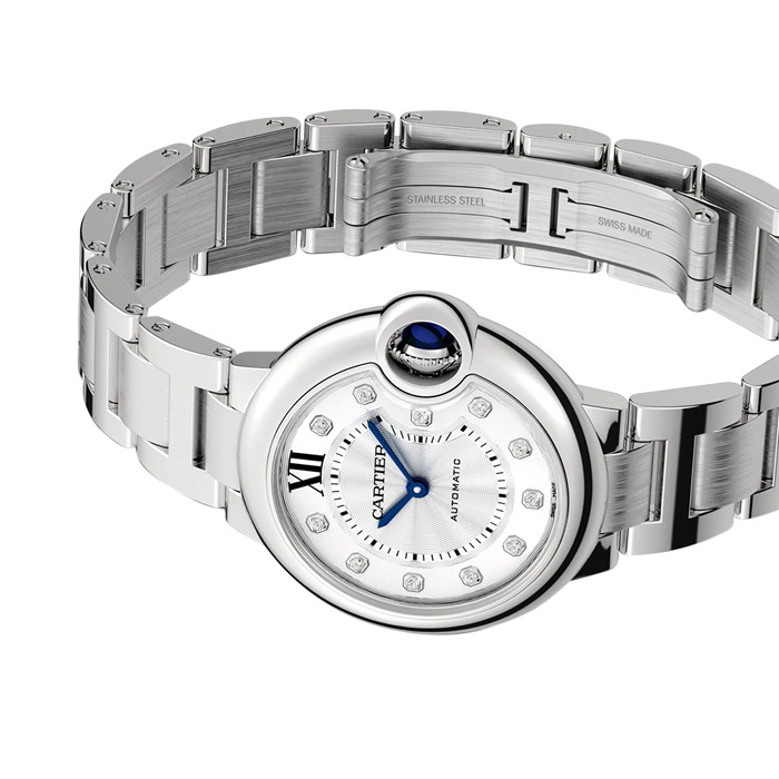 Montre Cartier Ballon Bleu De Cartier 33mm Mouvement Automatique Acier Diamants W4BB0021 – Image 4