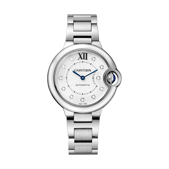 Montre Cartier Ballon Bleu De Cartier 33mm Mouvement Automatique Acier Diamants W4BB0021
