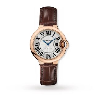 Montre Cartier Ballon Bleu De Cartier 33mm Mouvement Automatique Cuir Or Rose W6920097