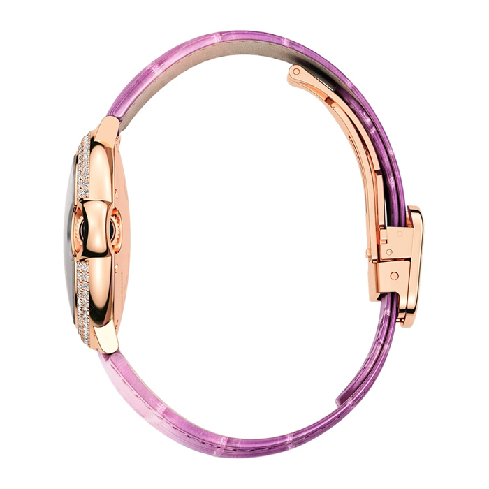 Montre Cartier Ballon Bleu De Cartier 33mm Mouvement Automatique Or Rose Diamants Cuir WE902066 – Image 4