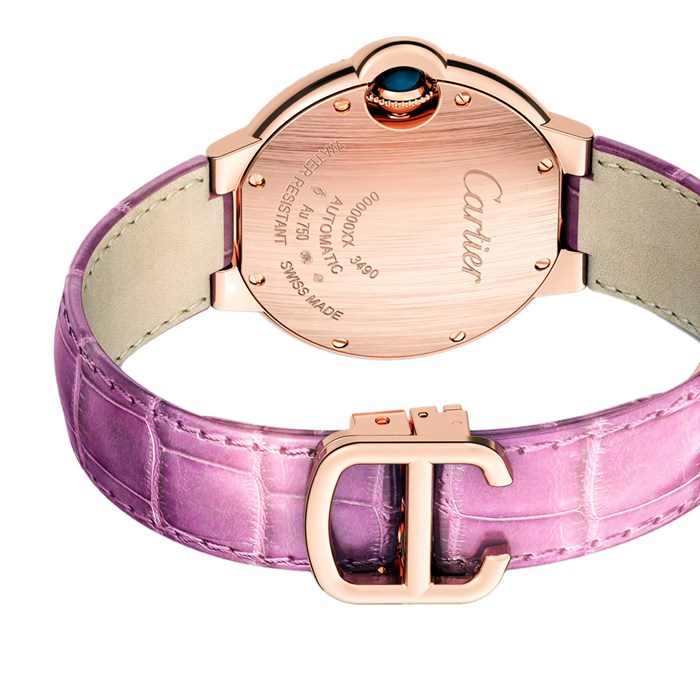 Montre Cartier Ballon Bleu De Cartier 33mm Mouvement Automatique Or Rose Diamants Cuir WE902066 – Image 5