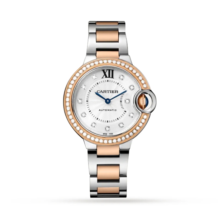 Montre Cartier Ballon Bleu De Cartier 33mm Mouvement mécanique à remontage automatique Acier Or Rose W3BB0023